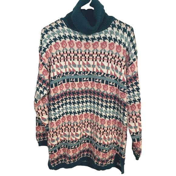 Vintage Paris Sport Club Floral Sweater Grandma Sweater comfy and cozy sz medium - Picture 1 of 4